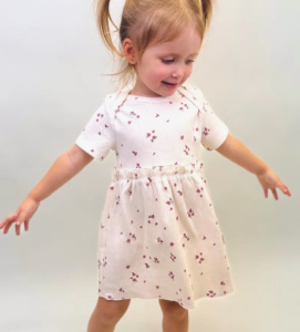 Платье Bebo лапша с притачной юбкой с горловиной переходящей в кокетку, Букетики