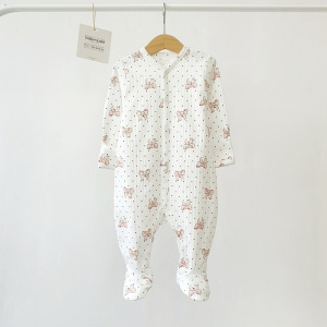 Комбинезон, молочный/бантики