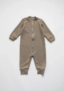 Комбинезон на молнии,воротник стойка, серый