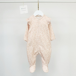 Комбинезон, нюдовый/цветочки