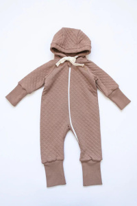 Комбинезон "Растем вместе" на молнии с капюшоном, кофе