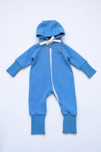 Комбинезон "Растем вместе" на молнии с капюшоном, голубой