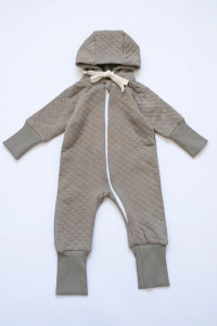 Комбинезон "Растем вместе" на молнии с капюшоном, серый