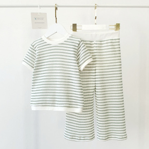 Комплект Футболка+Брюки, тофу/полоска