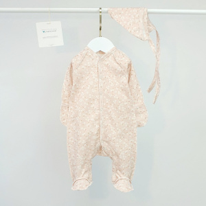 Комбинезон, нюдовый/цветочки