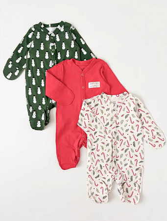 Слип "Every day" Снеговик, красный