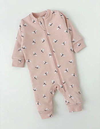 Комбинезон нательный "Стрекоза" с манжетом, пудровый