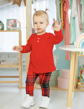 Легинсы Клетка, красный