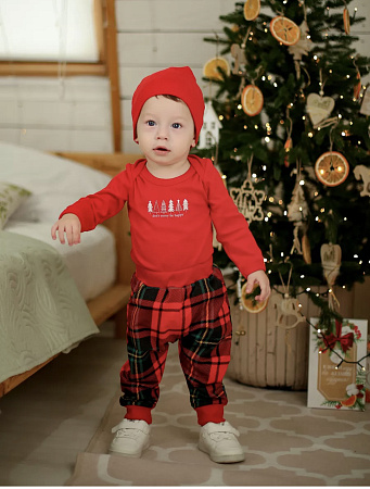 Штаны клетка, красный