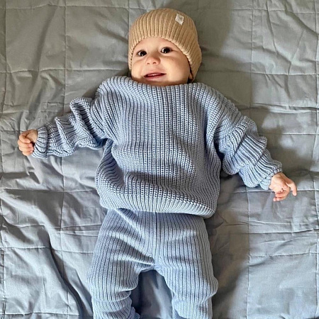 Брючки вязаные Simple, васильковые