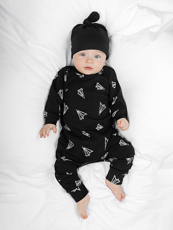 Комбинезон, черный, белый