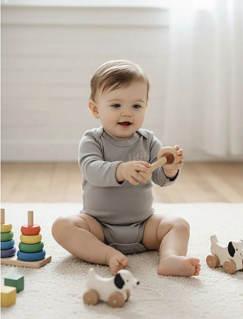 Боди "Milk club", серый