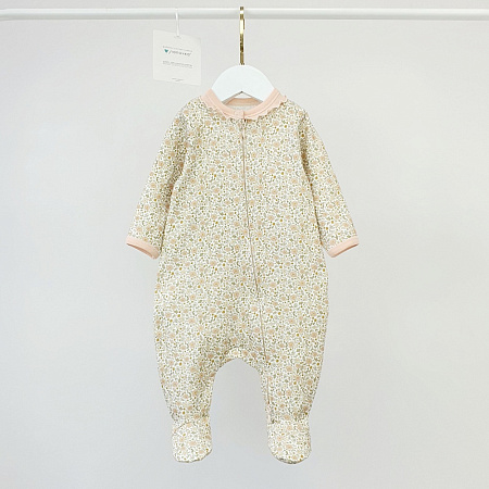 Комбинезон, тофу/цветочки бисер